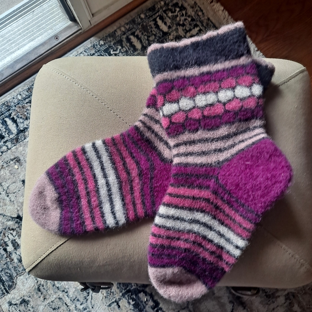 Handmade wool socks , foot length 10"